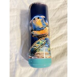 Sea Turtle Ocean 20oz Skinny Blue Tooth Tumbler Cup Mug  Lid Hot Cold Drinks